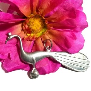 Stieff pewter peacock pendant kirk charm bird Steiff